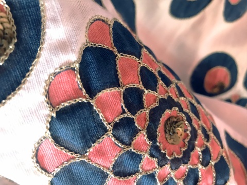 shabaz coral embroidered